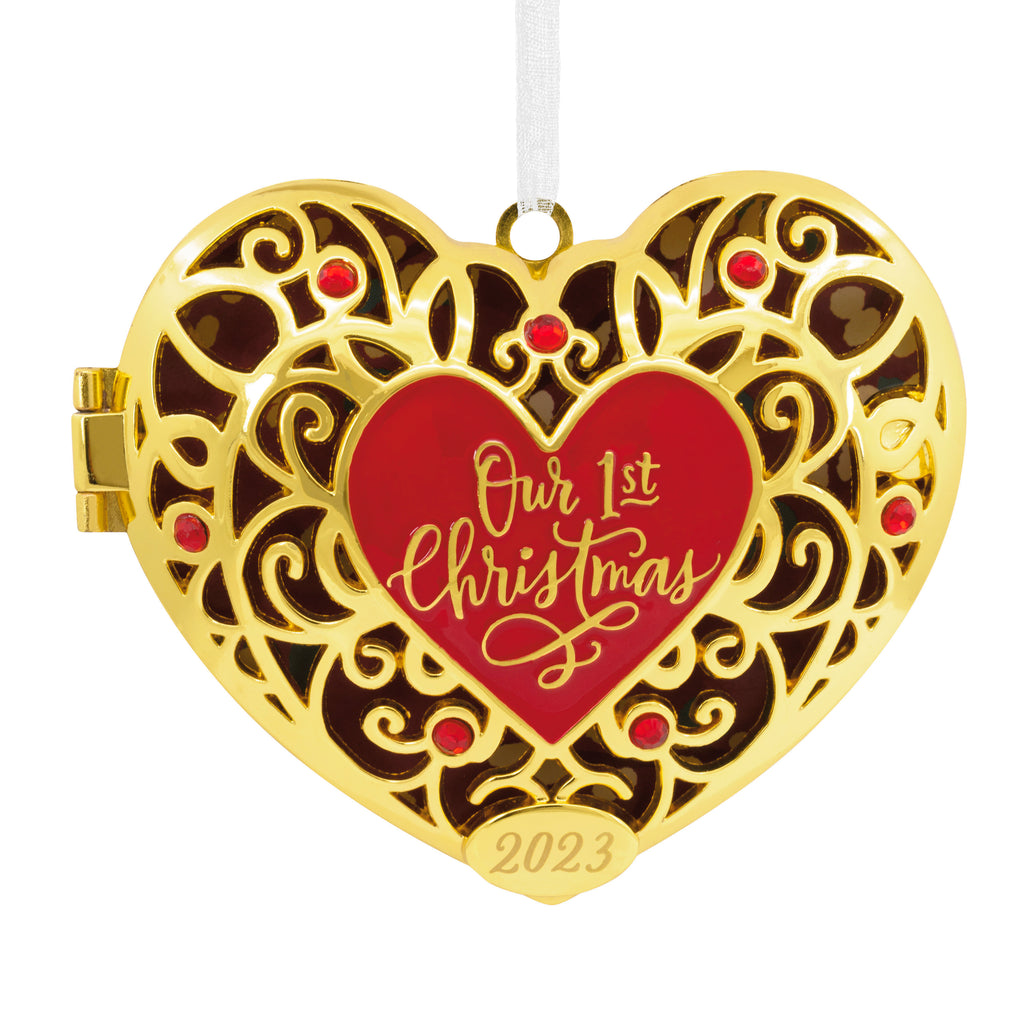 Hallmark Our First Christmas Heart Locket 2023 Christmas Ornament, Premium Metal