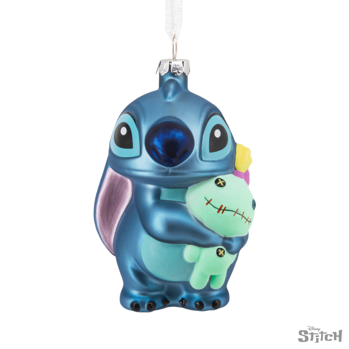 Hallmark Christmas Ornament (Disney Stitch With Scrump, Glass)