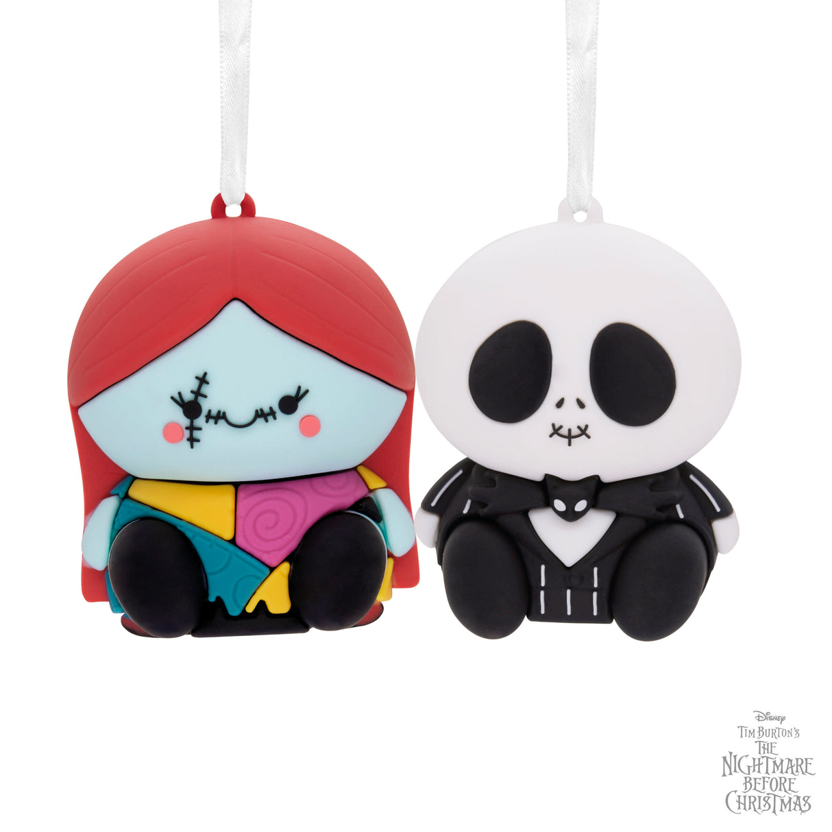 Better Together Disney Tim Burton's The Nightmare Before Christmas Jack and Sally Magnetic Christmas Ornaments, Set of 2, Shatterproof