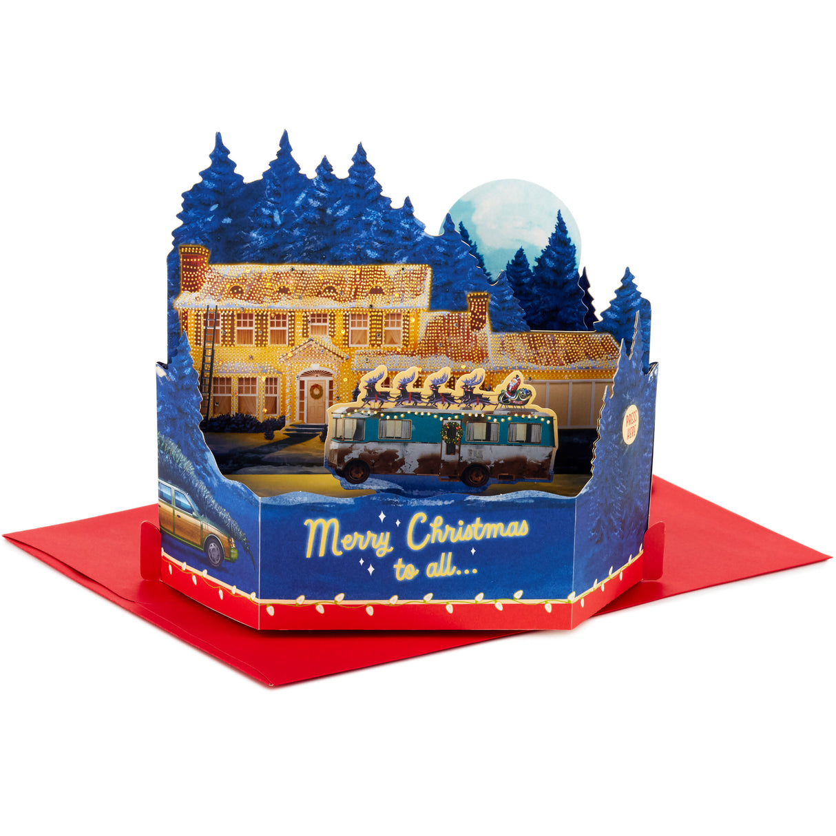 Hallmark Paper Wonder Musical Pop Up Christmas Card (National Lampoon's Christmas Vacation, Plays Hallelujah Chorus)