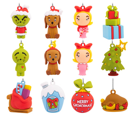 Dr. Seuss's How the Grinch Stole Christmas! 11" Miniature Countdown Calendar Paper Tree With 1.5" Mini Ornaments, Set of 13, Shatterproof