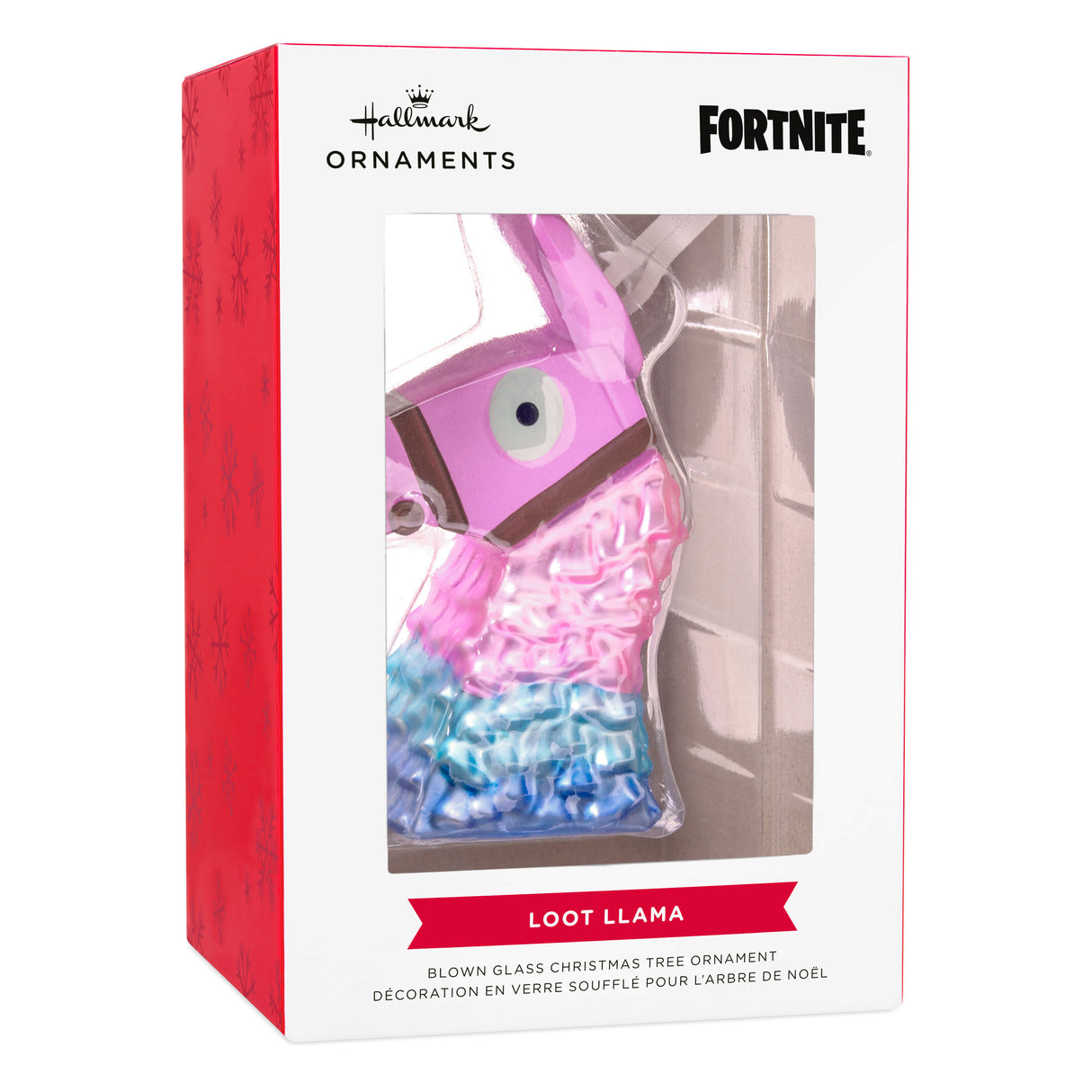 Fortnite Loot Llama Head Christmas Ornament, Blown Glass