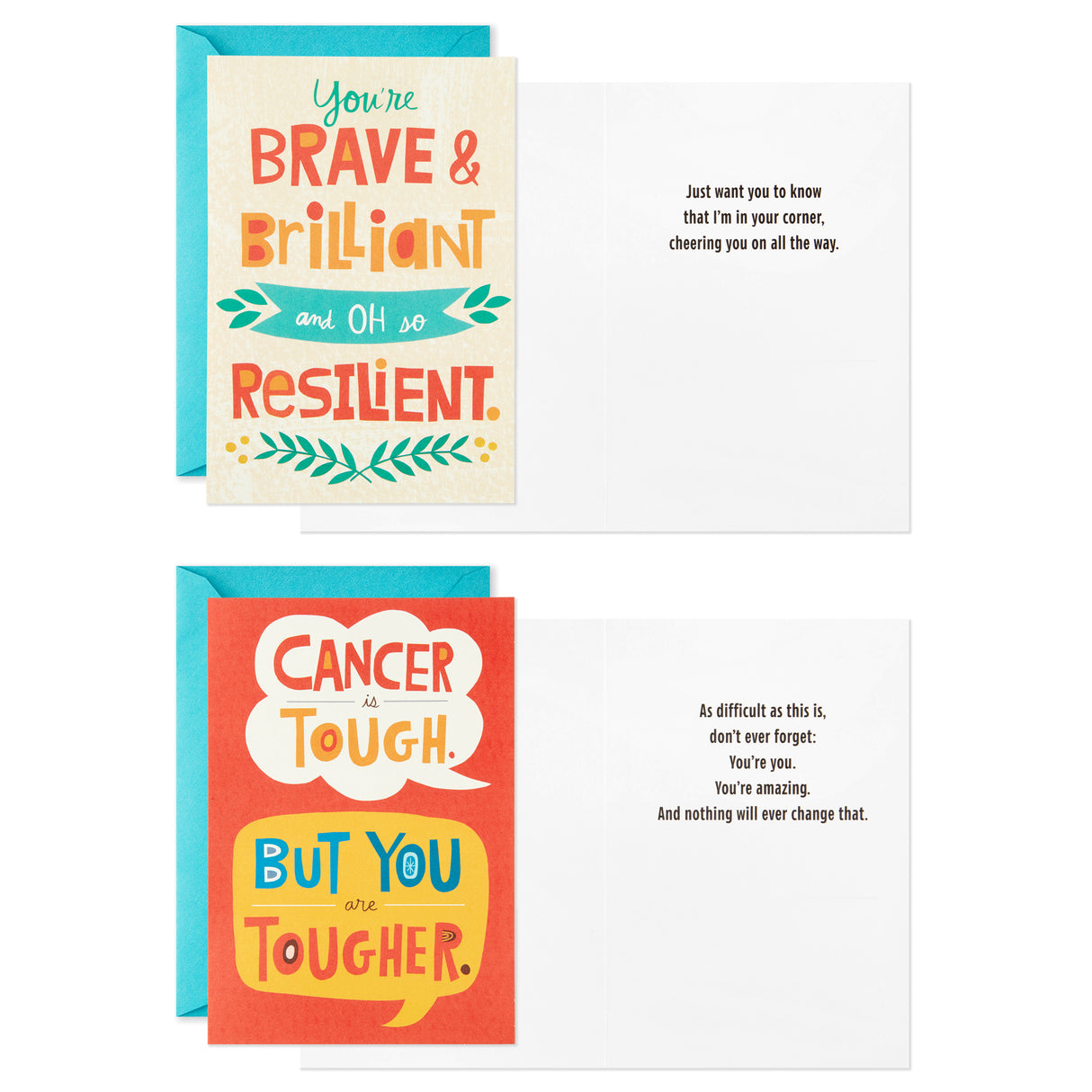 Encouragement Cards Assortment for Cancer, Illness, Tough Times (12 Cards and Envelopes, 12 Stickers)