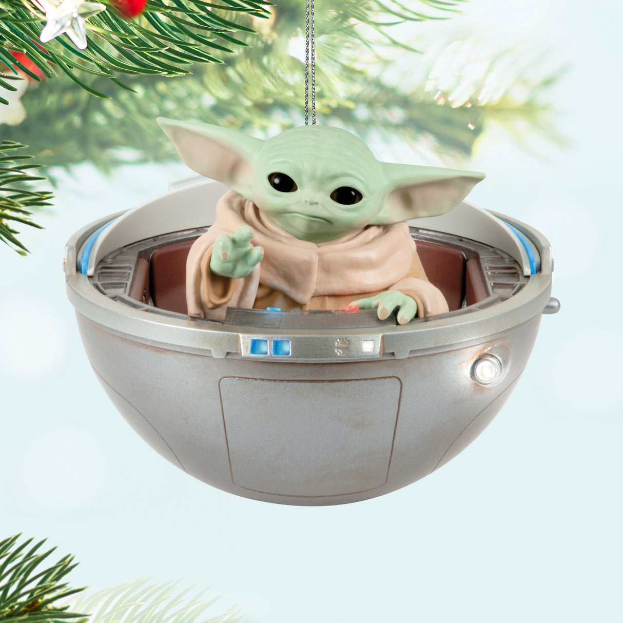 Keepsake Christmas Ornament 2024, Star Wars: The Mandalorian Grogu in Hovering Pram With Light, Sound and Motion, Gifts for Star Wars Fans