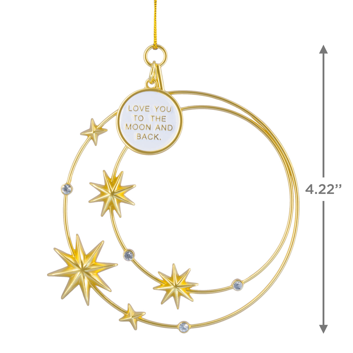 Signature Love You To The Moon And Back Gold Christmas Ornament