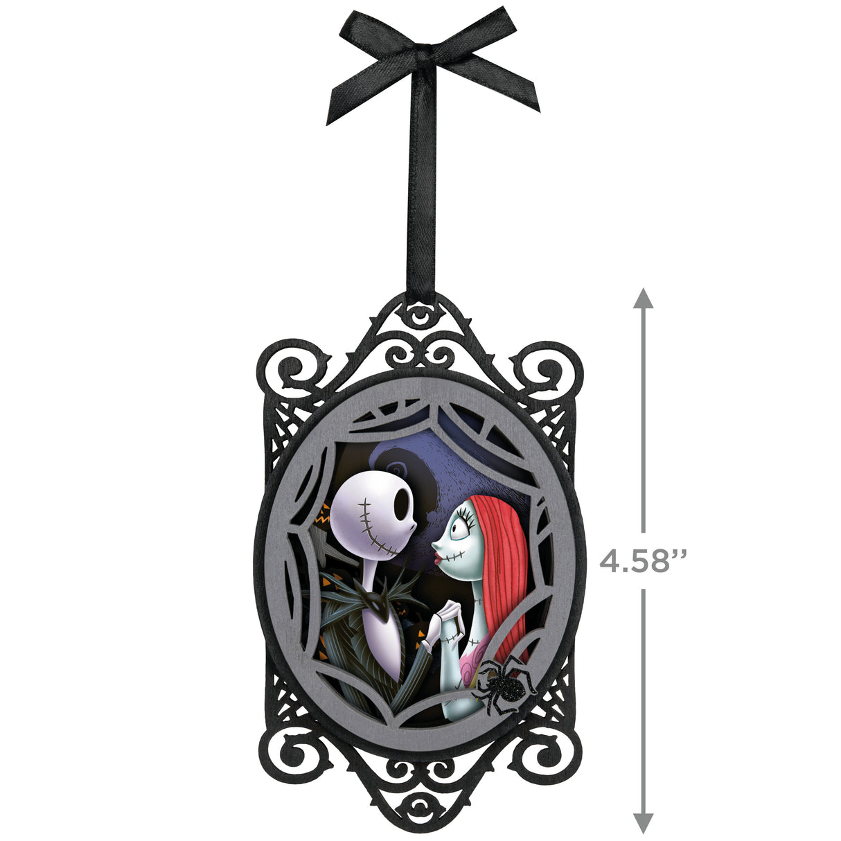 Keepsake Christmas Ornament 2024, Disney Tim Burton's The Nightmare Before Christmas Jack and Sally Papercraft, Gifts for Disney Fans