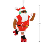 Mahogany Roller Skating Black Santa Claus Christmas Ornament