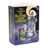 Disney Tim Burton's The Nightmare Before Christmas Jack and Sally With Tombstones Christmas Ornaments, Set of 2