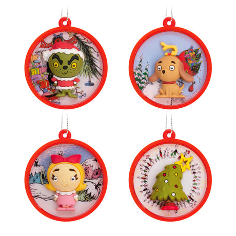 Dr. Seuss's How the Grinch Stole Christmas! Scenes Mini Christmas Ornaments, Shatterproof, Set of 4