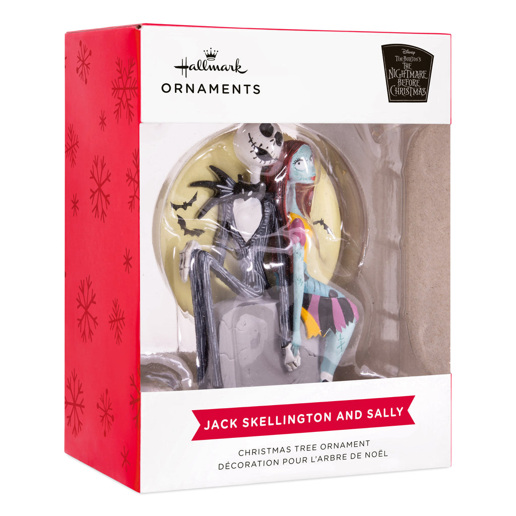 Disney Tim Burton's The Nightmare Before Christmas Jack and Sally on Tombstone Ornament