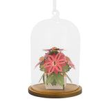 Poinsettia in Glass Cloche Christmas Ornament