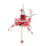 Keepsake Christmas Ornament 2024, Pull-String Reindeer With Santa, Wood, Santa Collectors Gifts