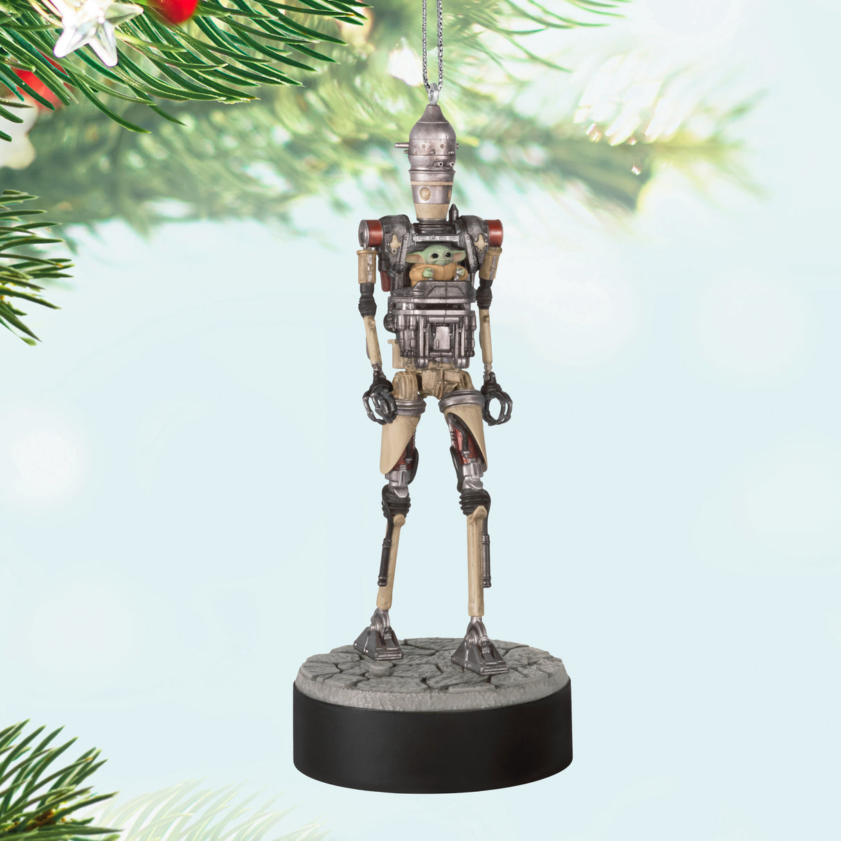 Hallmark Keepsake Christmas Ornament (Star Wars: The Mandalorian Grogu Operating IG-12 With Sound)