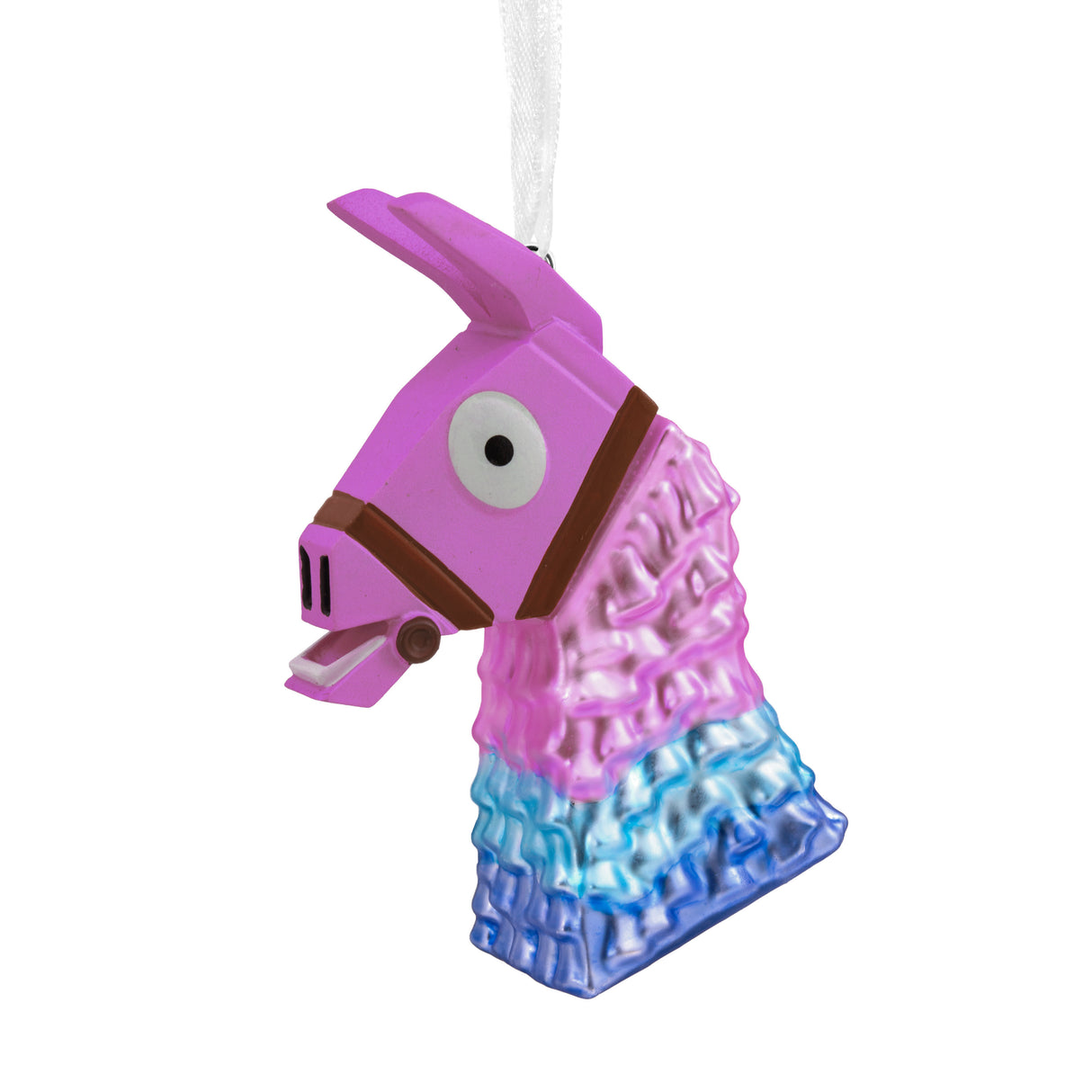 Fortnite Loot Llama Head Christmas Ornament, Blown Glass