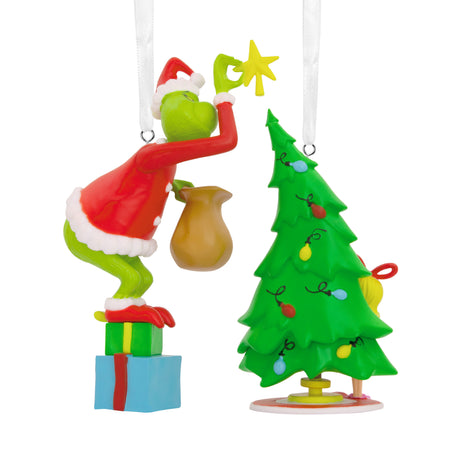 Dr. Seuss's How the Grinch Stole Christmas! Grinch and Cindy-Lou Who Christmas Ornaments, Set of 2