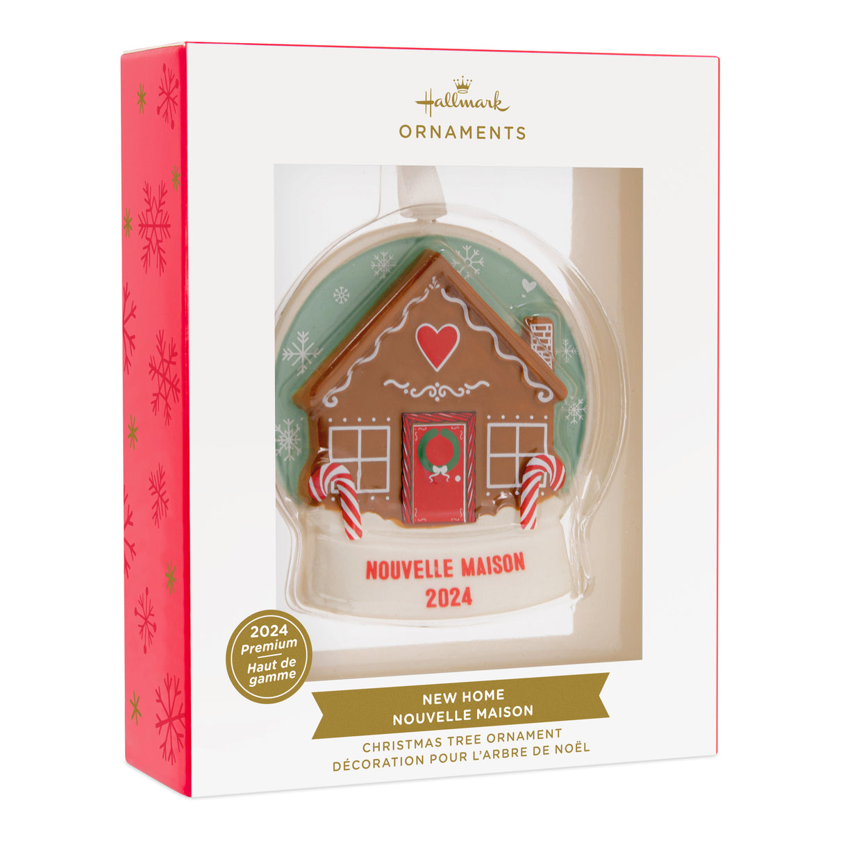 Hallmark Christmas Ornament (Gingerbread Snow Globe Nouvelle Maison 2024 Ceramic)