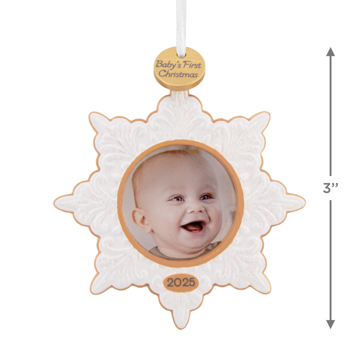 Hallmark Christmas Ornament (Baby's First Christmas 2025 Snowflake Photo Frame)
