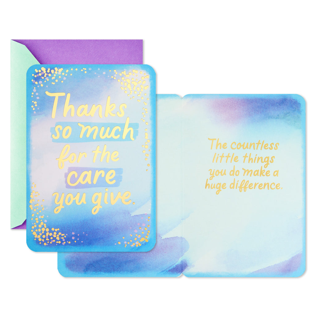Hallmark Pack of Thank You Cards, Nurses Day Cards (4 Cards with Envelopes, Care You Give)