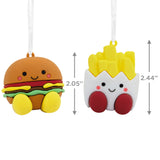 Better Together Burger and Fries Magnetic Christmas Ornaments for Tree, Set of 2