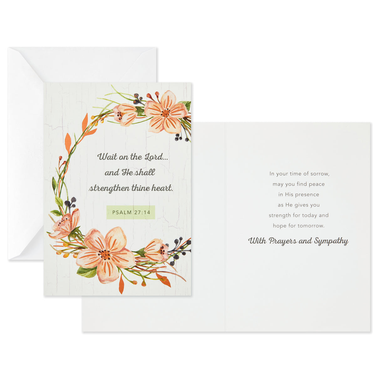 DaySpring Assorted Religious Sympathy Cards, Floral Wreaths (12 Cards with Envelopes)