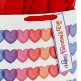 Hallmark Valentine's Day 15" Extra Large Gift Bag with Tissue Paper (Hearts, Blue, Purple, Pink, Red, Orange) for Kids, Teachers, Husband, Wife, Grandchildren