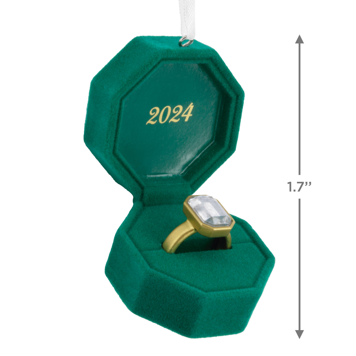 Engagement Ring in Green Box 2024 Christmas Ornament