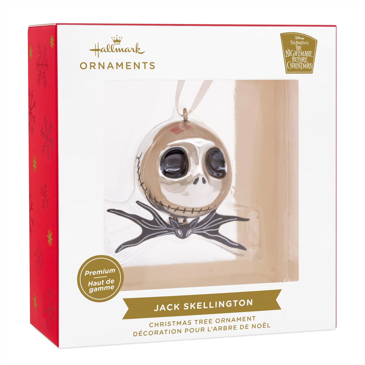 Disney Tim Burton's The Nightmare Before Christmas Jack Skellington Premium Christmas Ornament, Metal