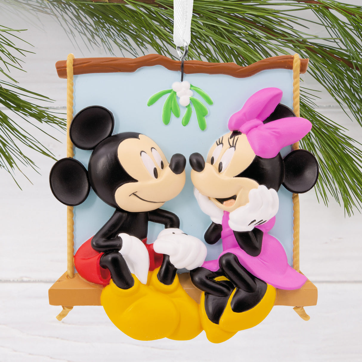 Disney Mickey and Minnie on Swing Christmas Ornament