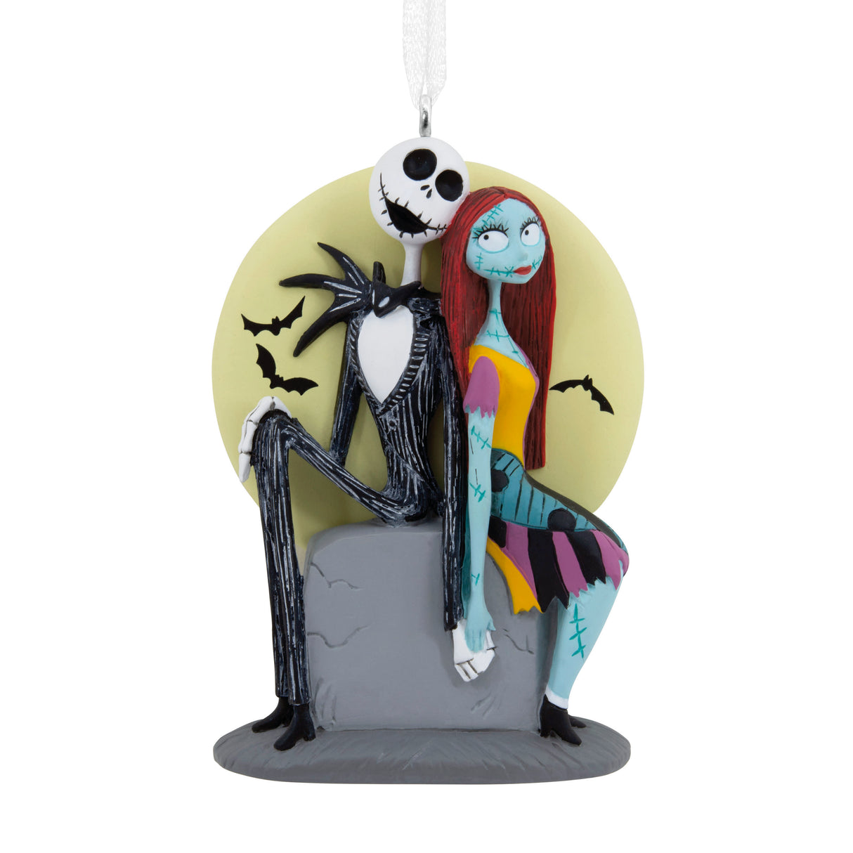 Hallmark Christmas Ornament (Disney Tim Burton's The Nightmare Before Christmas Jack and Sally on Tombstone)