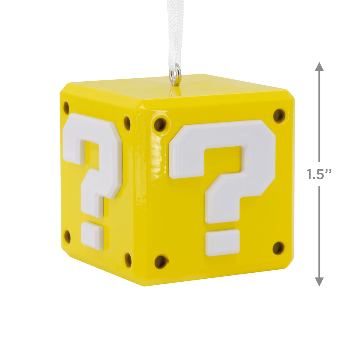 Nintendo Super Mario Question Block Christmas Ornament, Metal