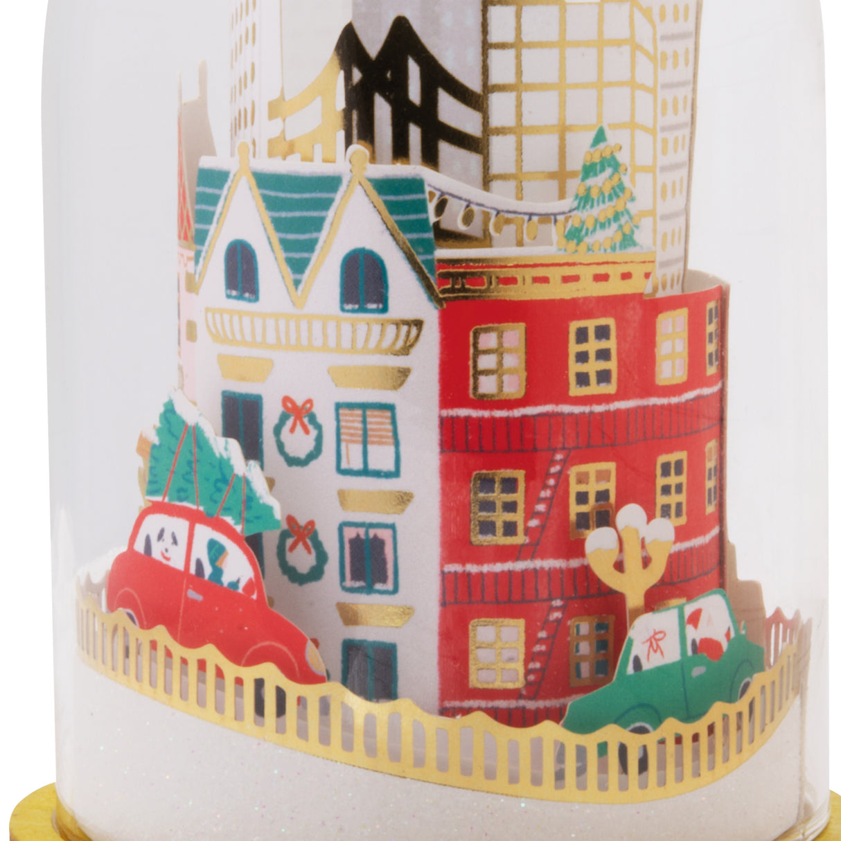 Signature City Scene in Glass Cloche Christmas Ornament