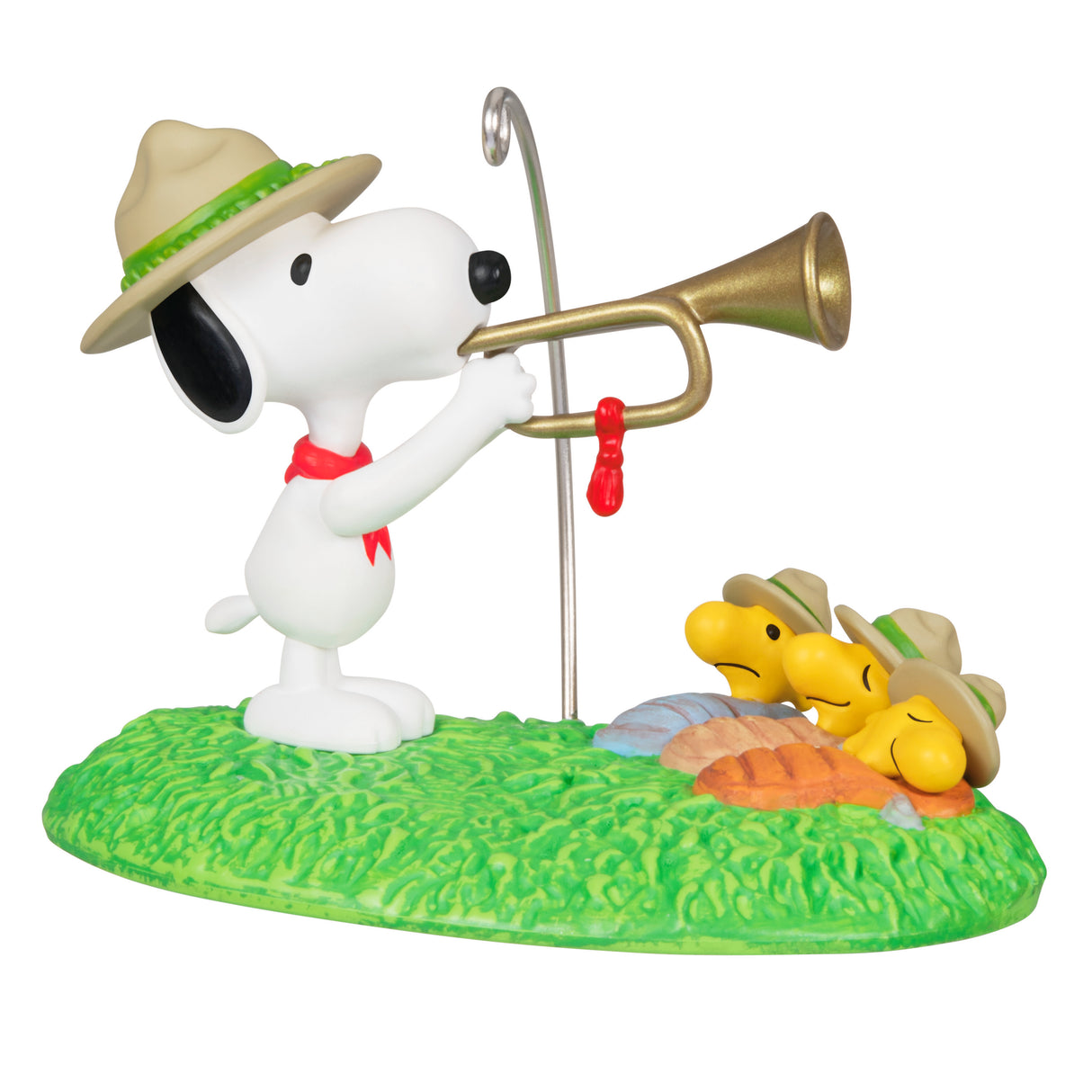 Keepsake Christmas Ornament and Pin 2024, The Peanuts Gang Beagle Scouts 50th Anniversary Rise and Shine!, Set of 2