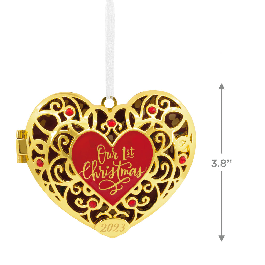 Hallmark Our First Christmas Heart Locket 2023 Christmas Ornament, Premium Metal