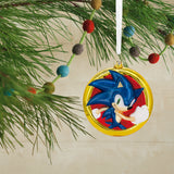 Sonic the Hedgehog Christmas Ornament, Blown Glass