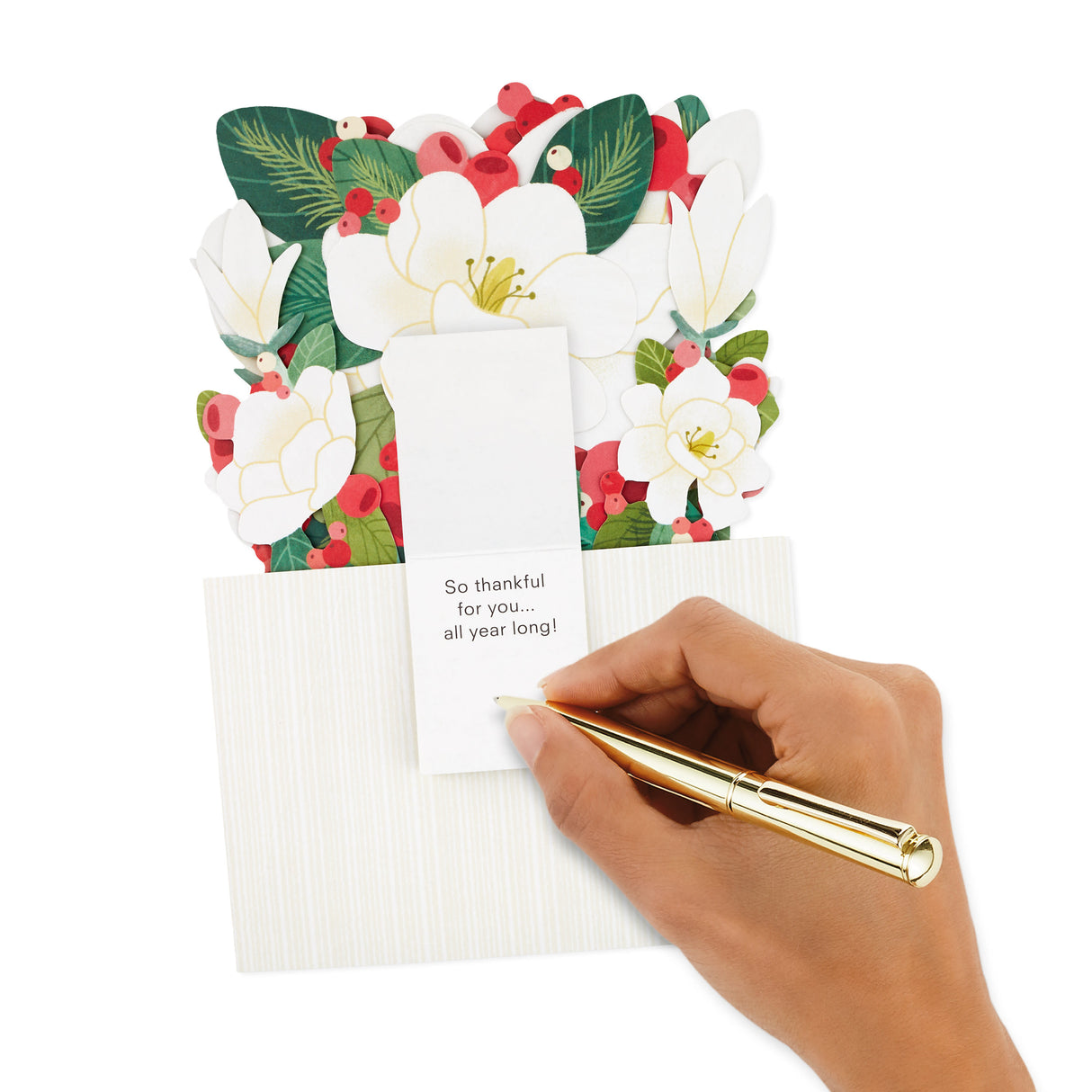 Hallmark Paper Wonder Pop Up Holiday Card (Magnolia Displayable Bouquet)