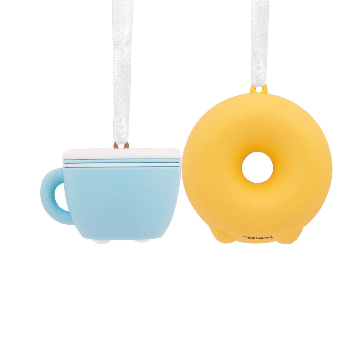 Better Together Coffee and Donut Magnetic Christmas Ornaments for Tree, Set of 2