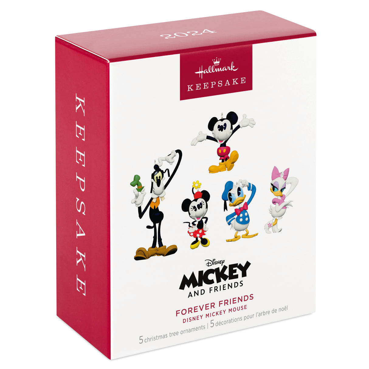 Keepsake Christmas Ornament 2024, Disney Mickey and Friends Forever Friends, Set of 5, Gifts for Disney Fans