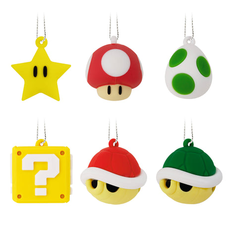 Nintendo Super Mario 1" Miniature Christmas Ornaments, Set of 6 Mini, Shatterproof