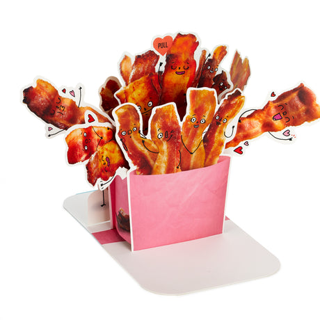 Hallmark Funny Pop Up Anniversary Card for Husband, Wife, Boyfriend, Girlfriend (Better Than Bacon)