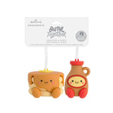 Better Together Pancakes and Syrup Magnetic Christmas Ornaments, Set of 2, Shatterproof