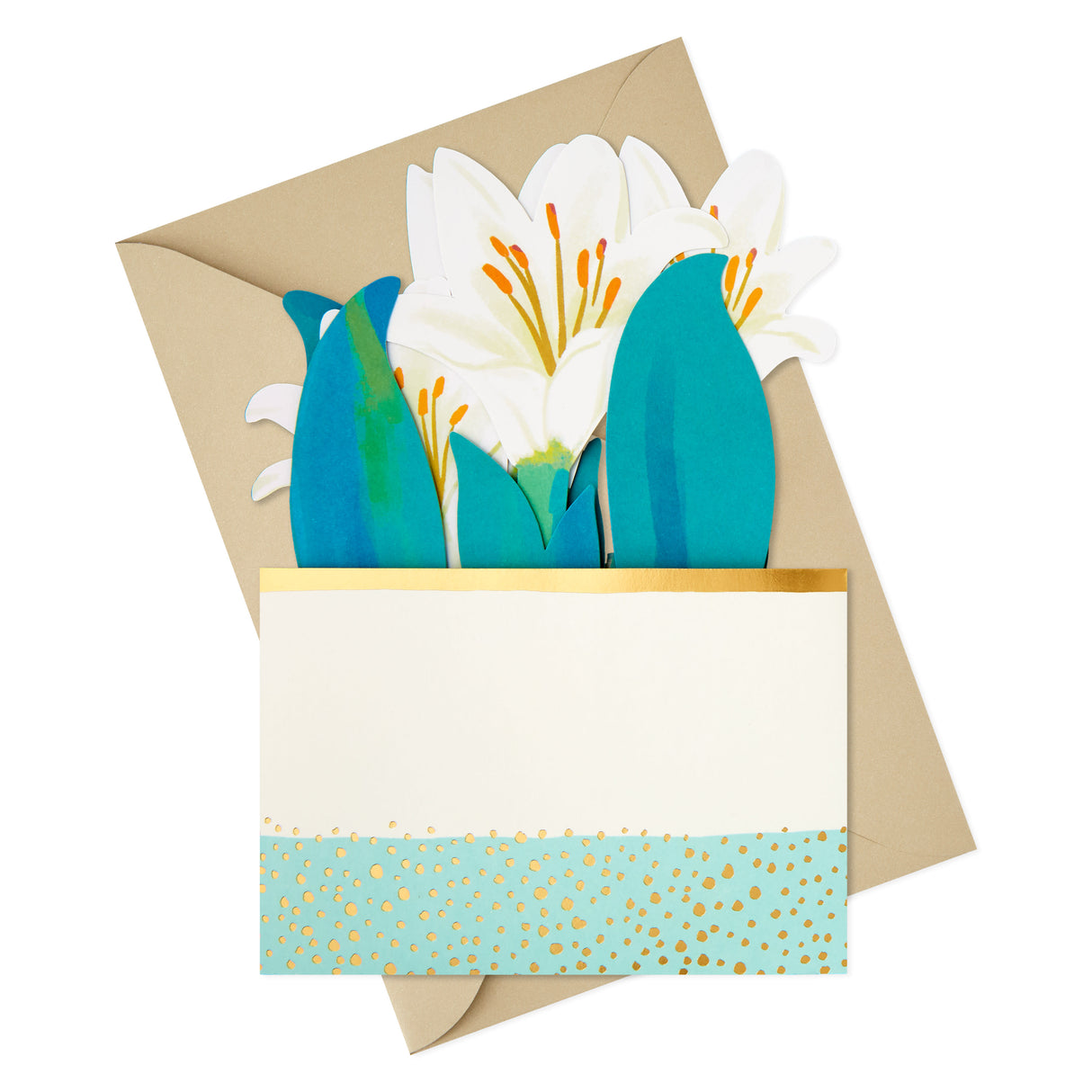 Easter Lily Plant in Vase 3D Pop-Up Easter Card