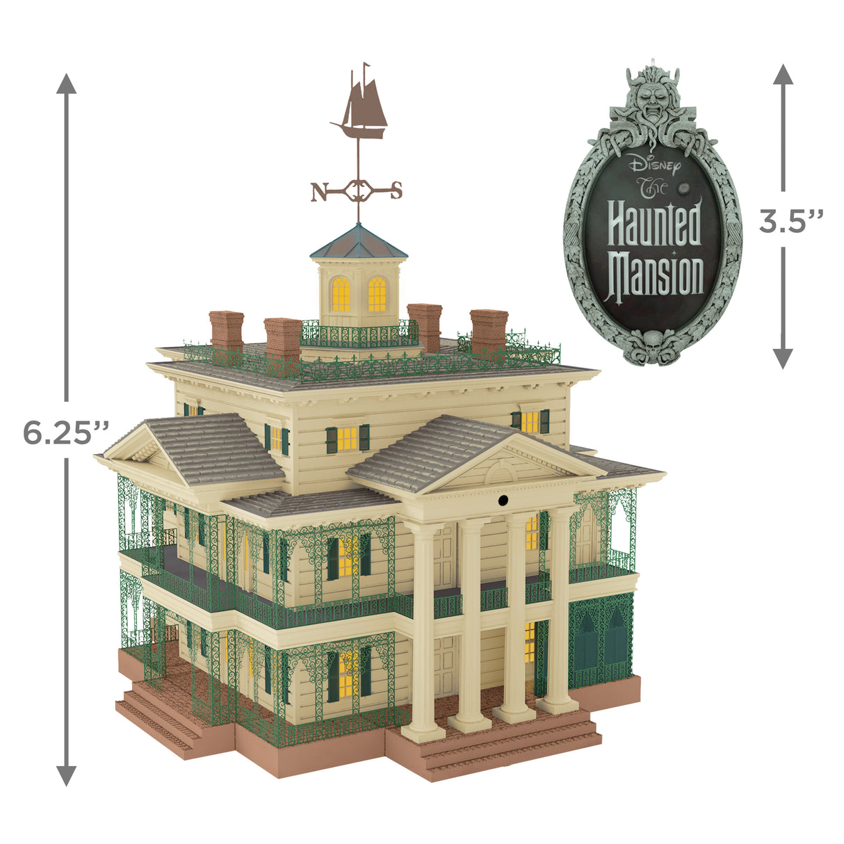 Hallmark Keepsake Christmas Tree Topper (Disney The Haunted Mansion Collection Disneyland Manor With Light and Sound)