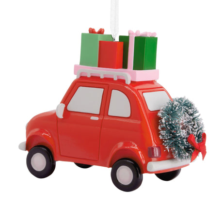 Red Car With Presents Christmas Ornament