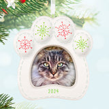 Keepsake Christmas Ornament 2024, Pretty Kitty 2024 Photo Frame, Porcelain, Pet Gifts