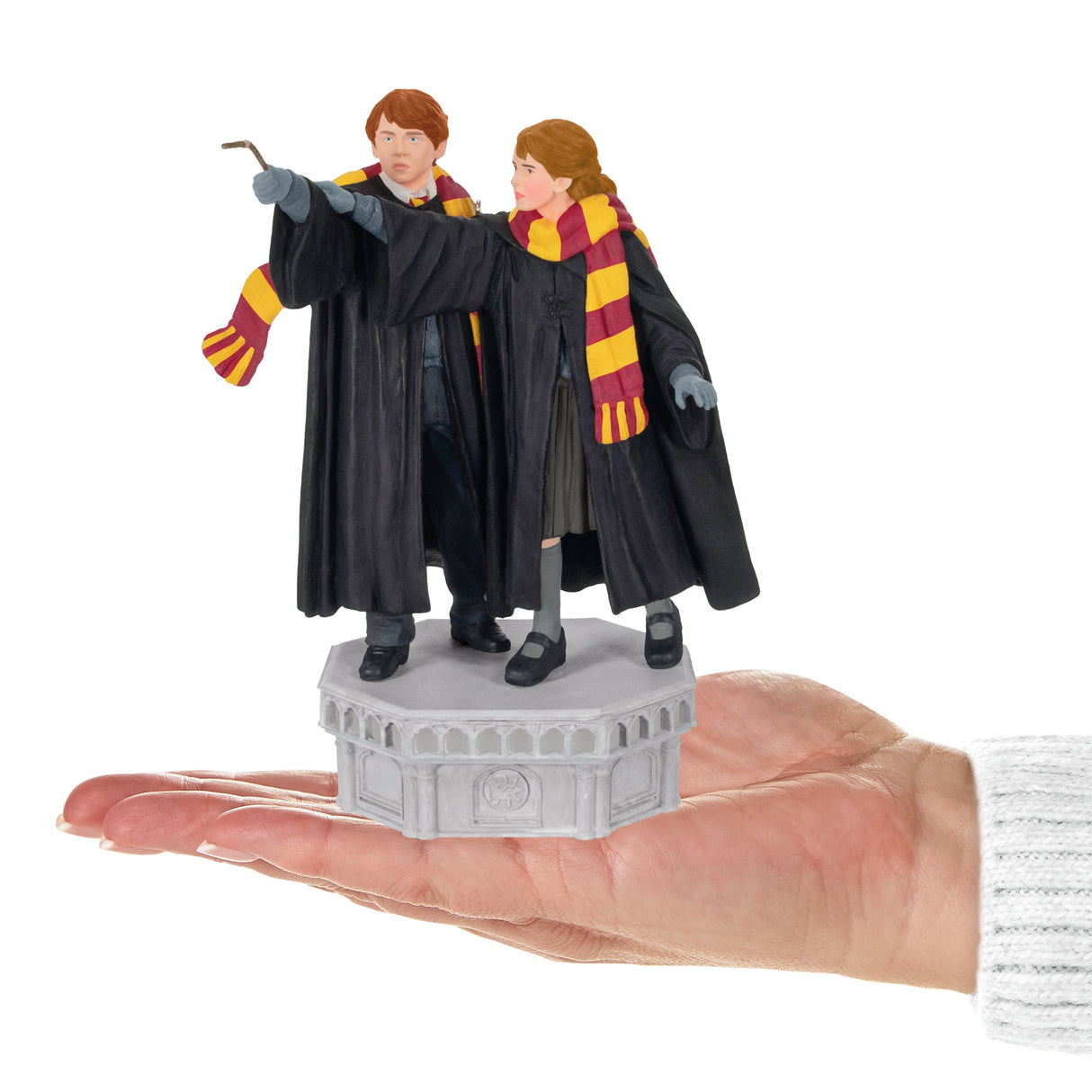 Keepsake Christmas Ornament, Harry Potter and the Chamber of Secrets Collection Ron Weasley and Hermione Granger With Light and Sound, Gifts for Harry Potter Fans