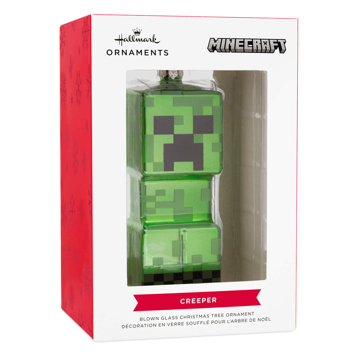 Minecraft Creeper Christmas Ornament, Blown Glass