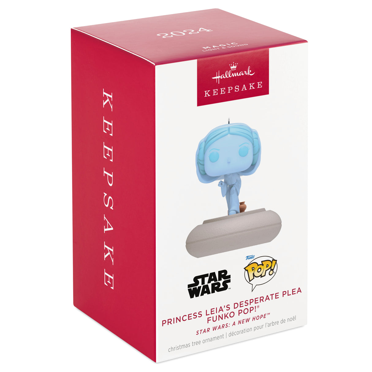 Keepsake Christmas Ornament 2024, Star Wars: A New Hope Princess Leia's Desperate Plea Funko POP! With Light and Sound, Gifts for Star Wars Fans