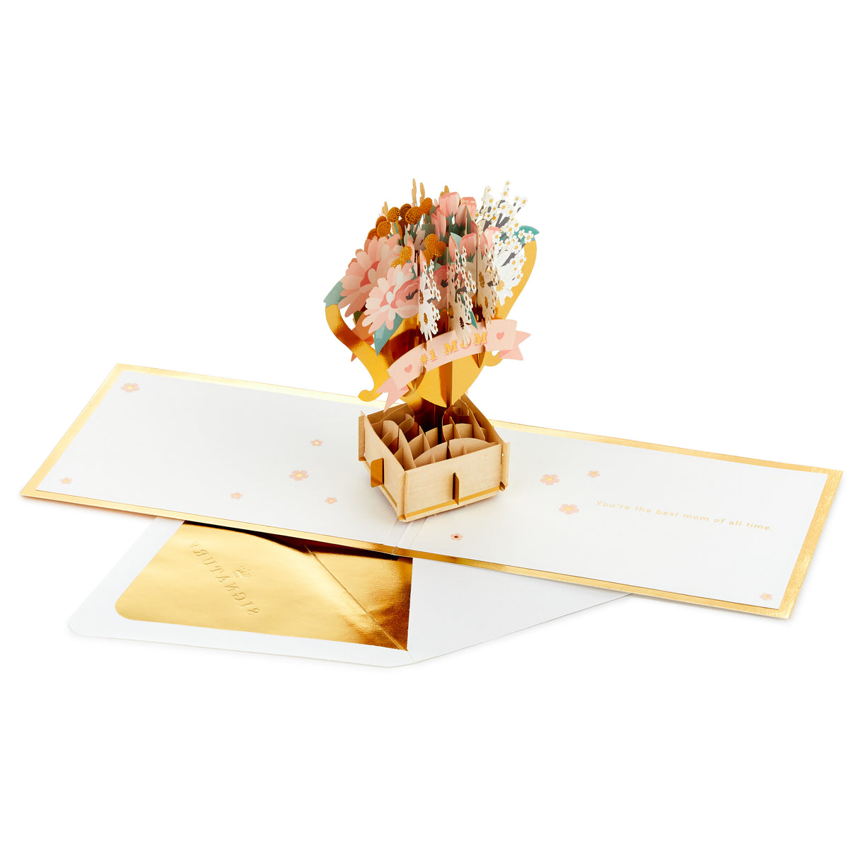 All Time Best Trophy With Flowers 3D Pop-Up Mother's Day Card for Mom
