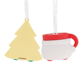 Better Together Santa Milk Mug and Christmas Tree Cookie Magnetic Christmas Ornaments, Set of 2, Shatterproof