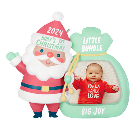 Keepsake Christmas Ornament 2024, Little Bundle Big Joy 2024 Photo Frame, Baby Shower Gifts